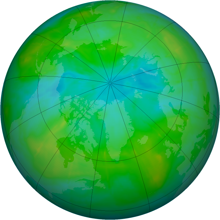 Arctic ozone map for 31 July 2009